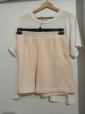 Set high-Rise Bike Shorts buttery colour Kimberly C & Double Zero T shirt L